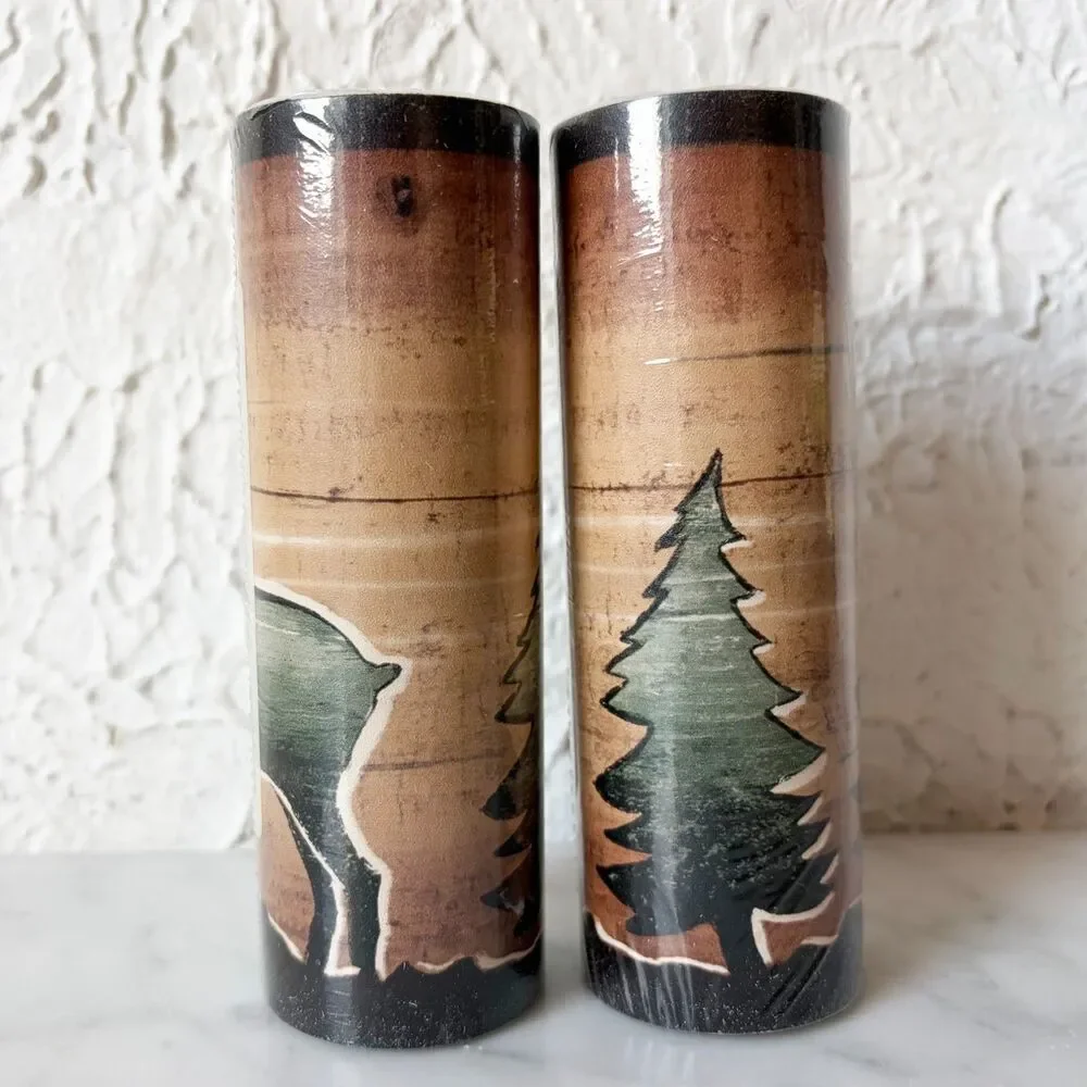 David Carter Brown Wallpaper Border Bear Deer Elk Wood Lodge Rustic 10 yards NOS
